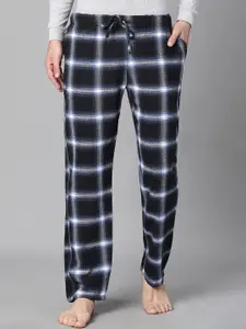 Oxolloxo Men Checked Cotton Mid Rise Lounge Pant
