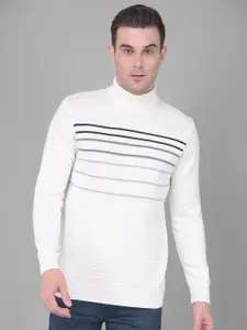 COBB Striped High Neck Acrylic Pullover Sweater