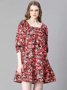 Oxolloxo Floral Printed A Line Dress