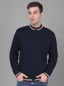 COBB Self Design Mock Collar Acrylic Front Open Sweater