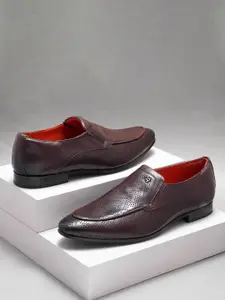Ruosh Men Leather Formal Slip-Ons