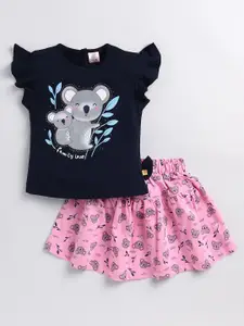 BAESD Infants Girls Printed T-shirt With Skirt