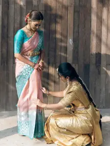 LIMDO Ethnic Motifs Woven Design Pure Silk Kanjeevaram Saree