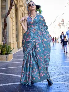 elora Ethnic Motifs Printed Satin Saree