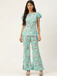 SIRIKIT Printed Round Neck Top With Flared Trouser Co-Ords