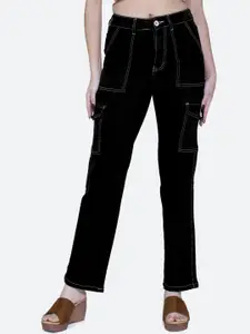 FCK-3 Women High-Rise Clean Look Stretchable Cargos Jeans
