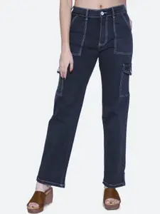 FCK-3 Women High-Rise Straight Fit Denim Cargo