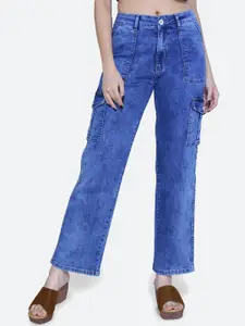 FCK-3 Women High-Rise Clean Look Stretchable Cargos Jeans