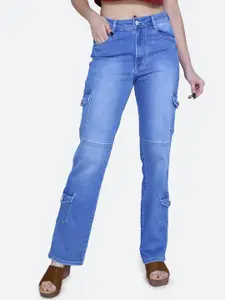 FCK-3 Women High-Rise Clean Look Stretchable Cargos Jeans