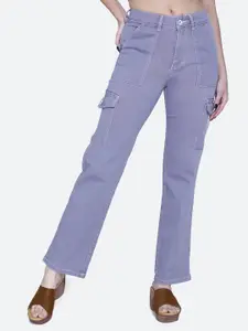 FCK-3 Women High-Rise Clean Look Stretchable Cargos Jeans