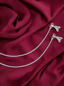 Taraash Set Of 2 925 Sterling Silver Intricate Textured Anklets