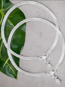 Taraash Set Of 2 Sterling Silver Anklets