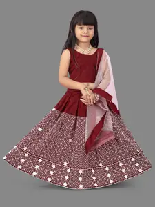 BAESD Girls Embroidered Ready to Wear Lehenga & Blouse With Dupatta