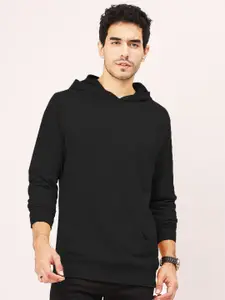 Leotude Men Black Hooded Sweatshirt