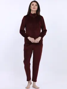 MAYSIXTY Mock Collar Sweatshirt With Trouser Night Suit