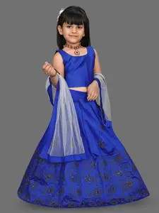 BAESD Girls Floral Embroidered Sequinned Ready to Wear Lehenga & Blouse With Dupatta