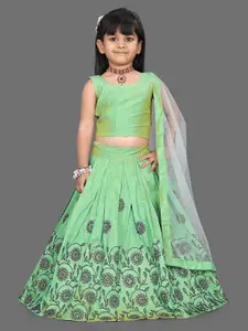BAESD Girls Floral Embroidered Sequinned Ready to Wear Lehenga & Blouse With Dupatta