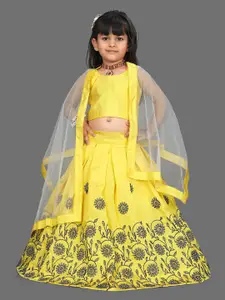 BAESD Girls Embroidered Thread Work Ready to Wear Lehenga & Blouse With Dupatta