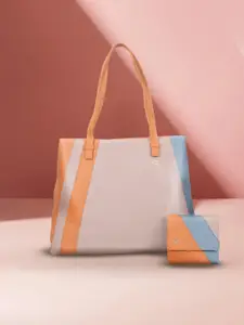 Baggit Colourblocked Structured Shoulder Bag With Wallet