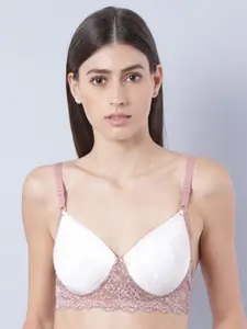 Aila Floral Lace Full Coverage Lightly Padded T-shirt Bra With All Day Comfort
