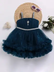 Toonyport Girls Embellished Tulle Net Fit & Flare Dress