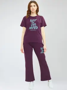 Zeyo Printed T-Shirt With Trousers Co-Ords