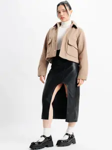 FREAKINS High Slit A-Line Midi Skirts