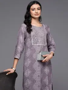 Indo Era Women Bandhani Printed Thread Work Kurta