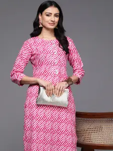Indo Era Leheriya Printed Gotta Patti Pure Cotton Kurta