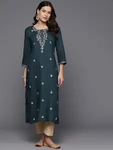 Indo Era Women Floral Embroidered Sequinned Kurta