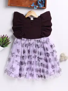 Toonyport Girls Floral Printed Cotton Fit & Flare Dress