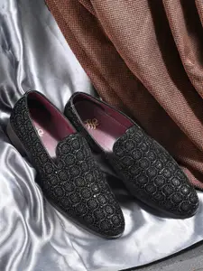 House of Pataudi Men Embroidered Casual Shoes