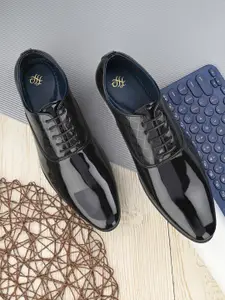House of Pataudi Men Laced Ups Formal Oxfords Shoes