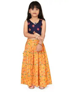 BAESD Girls Geometric Printed Ready to Wear Lehenga Choli