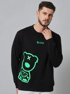 GRIFFEL Teddy Bear Printed Fleece Pullover Sweatshirt