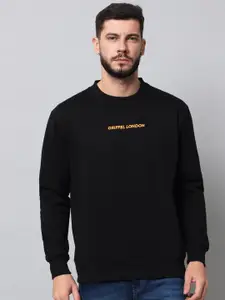 GRIFFEL Typography Printed Fleece Pullover Sweatshirt