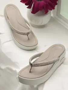 ELLE Grey Embellished Wedge Sandals