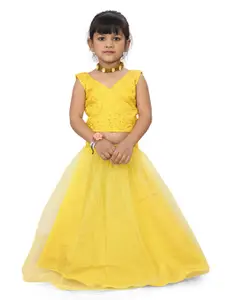 BAESD Girls Embroidered Thread Work Ready to Wear Lehenga & Choli