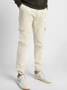 Dennis Lingo Men Cream-Coloured Joggers Trousers