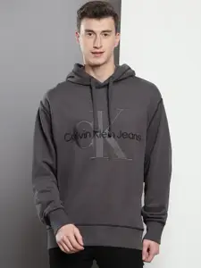 Calvin Klein Jeans Embroidered Hooded Cotton Pullover
