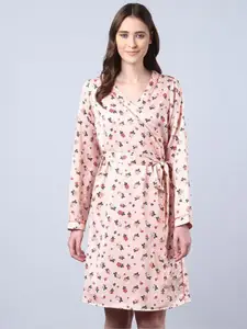 Aila Floral Printed Wrap Nightdress