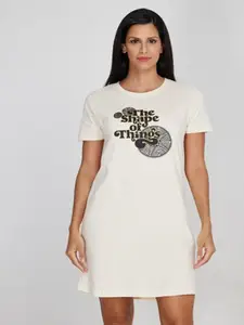 Aila Typography Printed T-shirt Nightdress