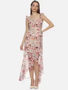 ISU Floral Printed A-Line Midi Dress