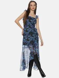 ISU Floral Printed A-Line Midi Dress