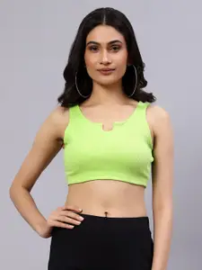 DIAZ Shoulder Straps Ribbed Cotton Fitted Crop Top