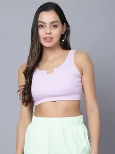DIAZ Shoulder Straps Ribbed Cotton Fitted Crop Top