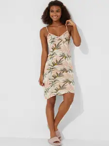 Aila Tropical Printed Shoulder Straps Nightdress