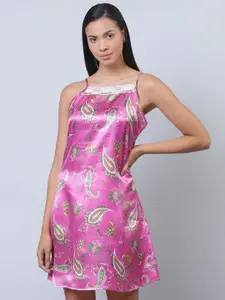 Aila Ethnic Motifs Printed Sleeveless Cotton Nightdress