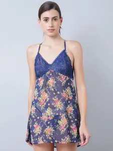 Aila Floral Printed Halter Neck Nightdress