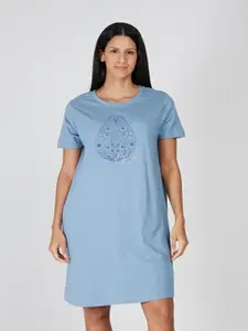 Aila Floral Printed T-shirt Nightdress